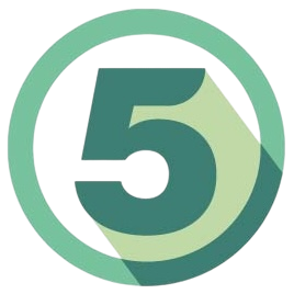 ステップ5を示すアイコンと「物件契約」の文字。住宅購入における物件契約ステップを表す画像。